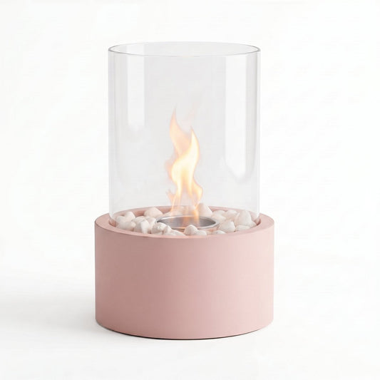Table Fireplace - Round - Light Pink - 18x18x26,5cm