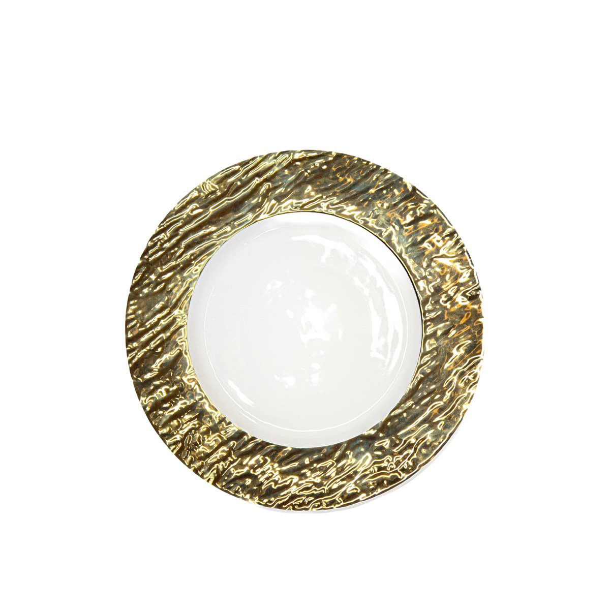 White and golden dessert plate 22cm