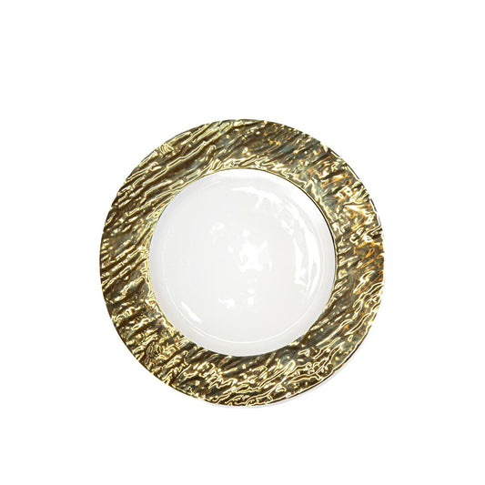 White and golden dessert plate 22cm