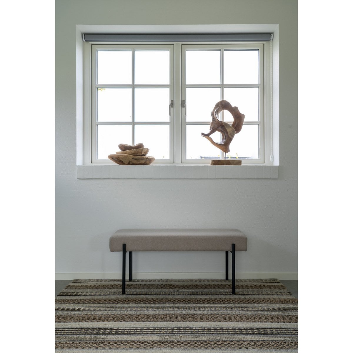 Morena Rug - Jute, Wool, Cotton, Nature/Grey - 160x230 cm