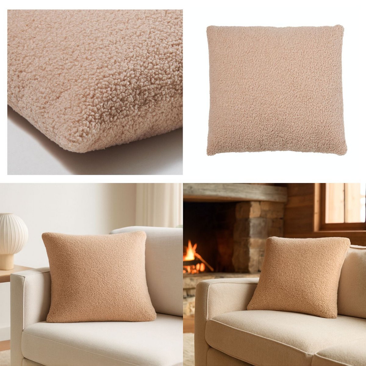 Decorative Cushion Teddy Beige 40x40 cm