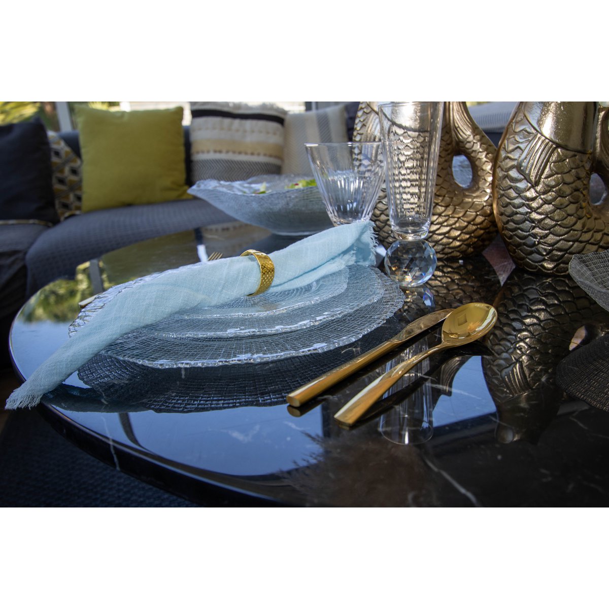 Transparent serveringsfat 33 cm