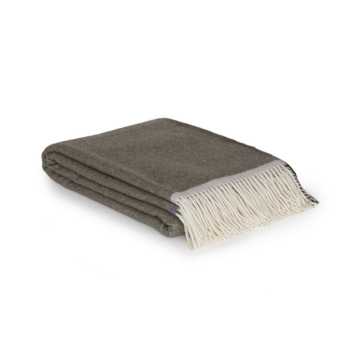Merino/cashmere Throw Blanket MILANO Verde Orlo