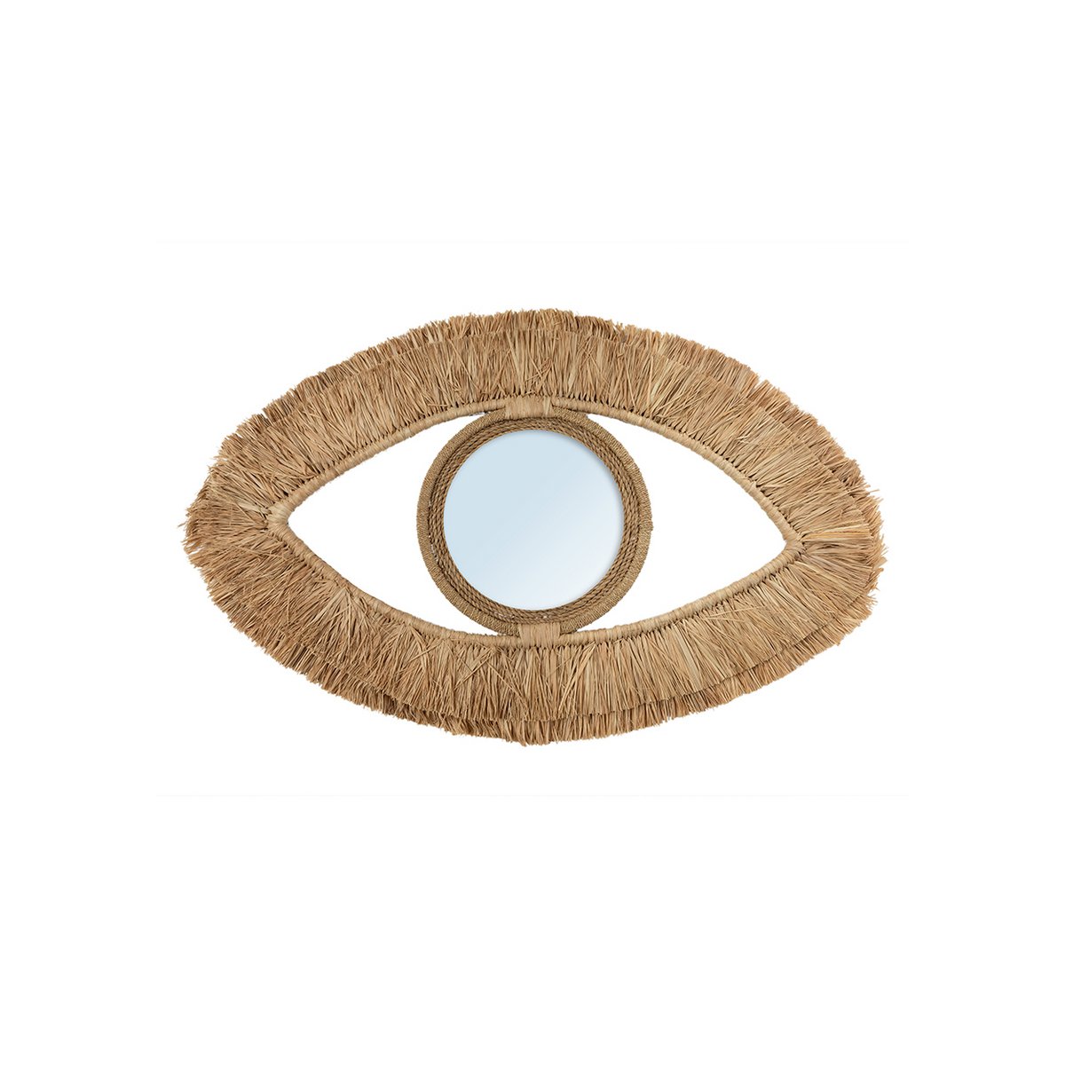 Raffia Eye Mirror - Natur - M