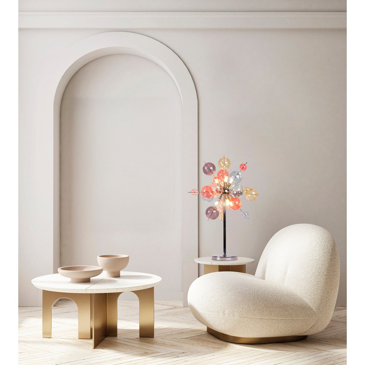 Table lamp "explosion" pastel colors H: 73 cm