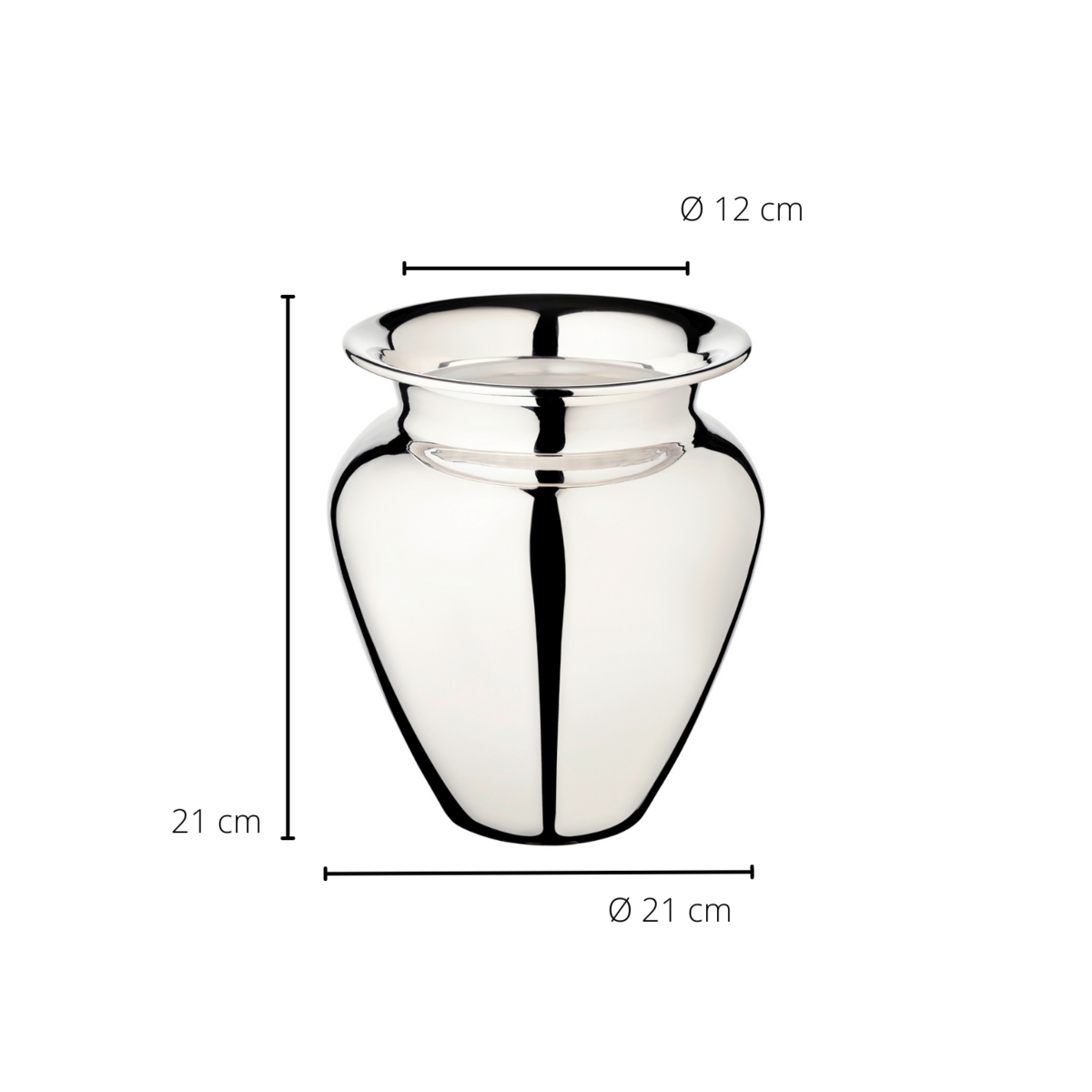 EDZARD Vas Antonia, silverpläterad, höjd 21 cm, diameter 18 cm, öppningsdiameter 12 cm
