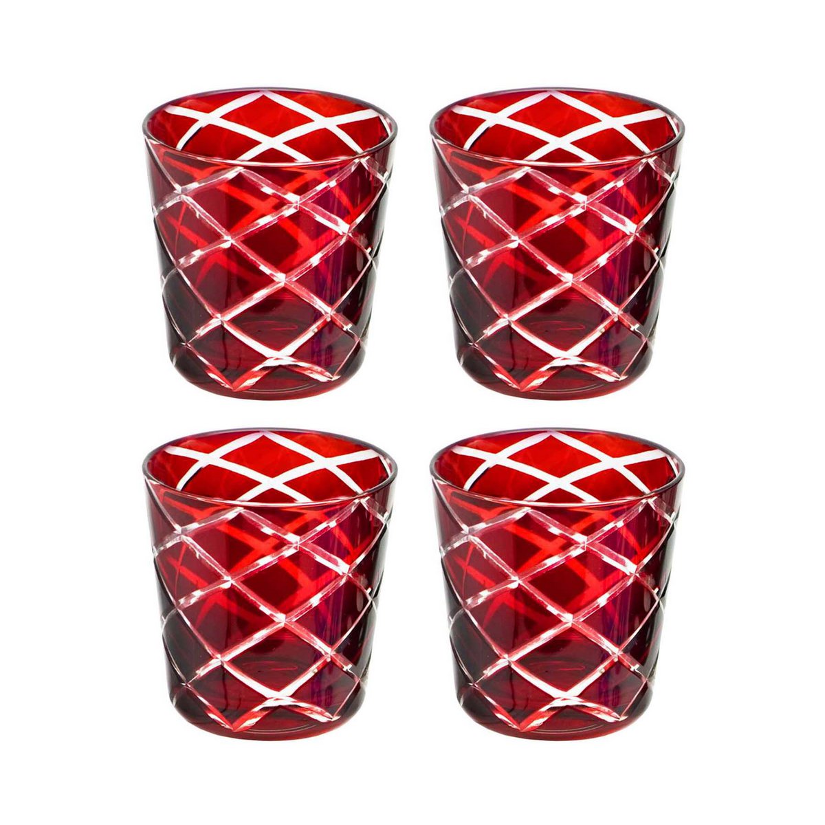 Mug Dio blue ruby red set of 4 H 8 cm