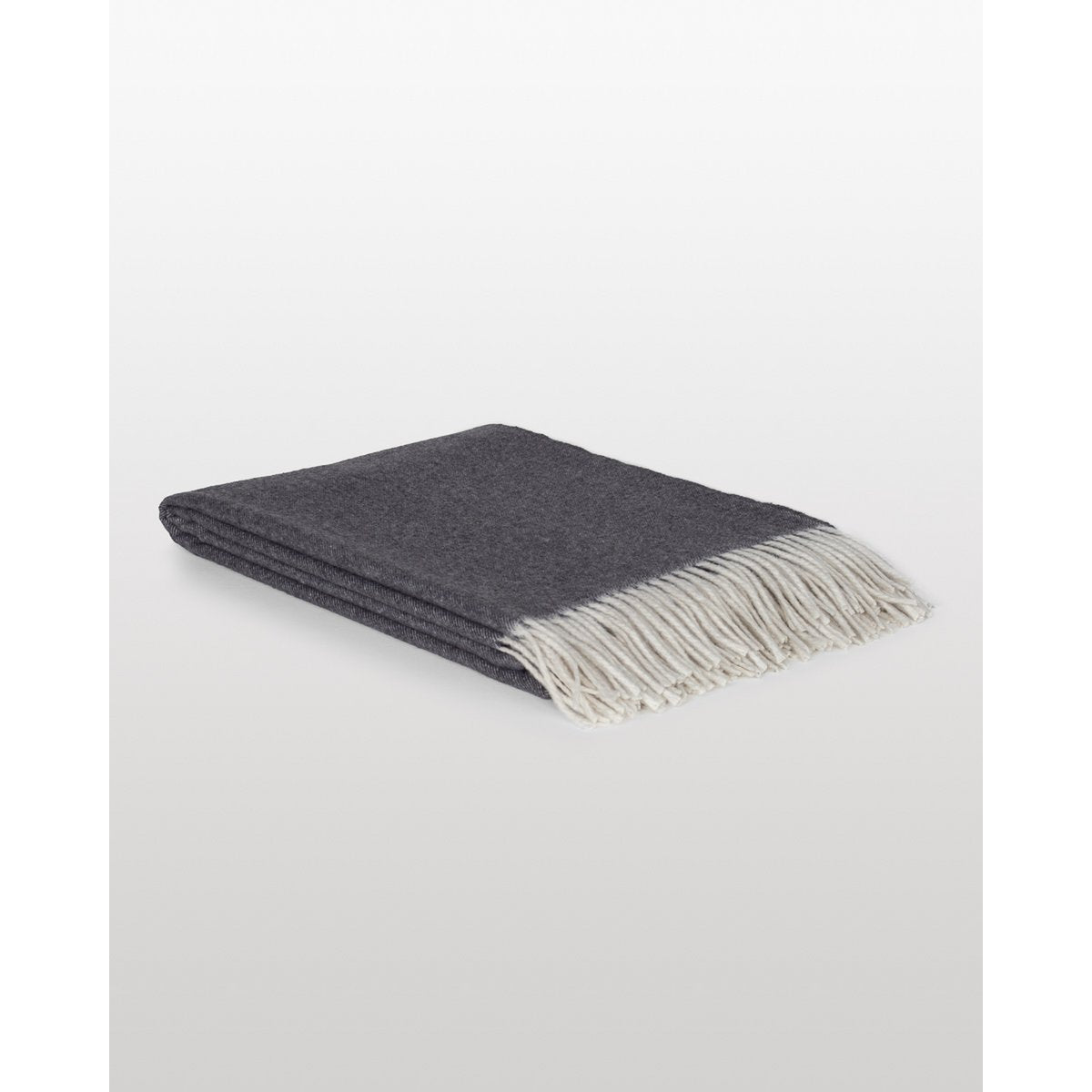 Merino/cashmere Throw Blanket TIBET dark grey