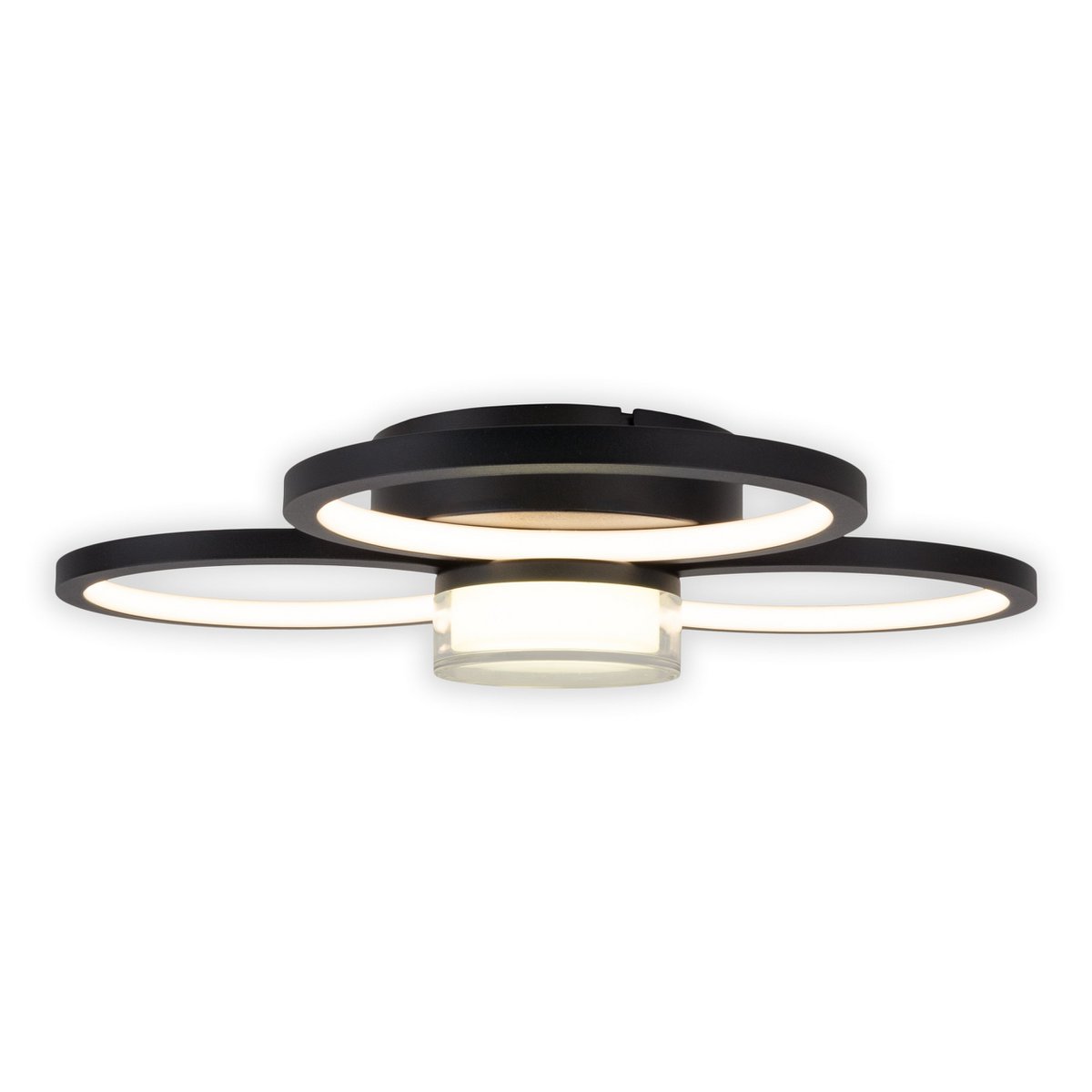 LED ceiling light "Cimo" made of black metal and plastic, Ø approx. 43.6 cm, dimmable by wall switch