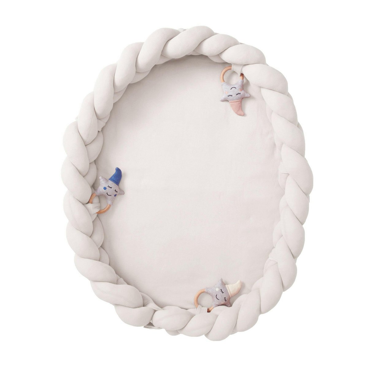 Flätat babynest 3-i-1 elfenbensvitt