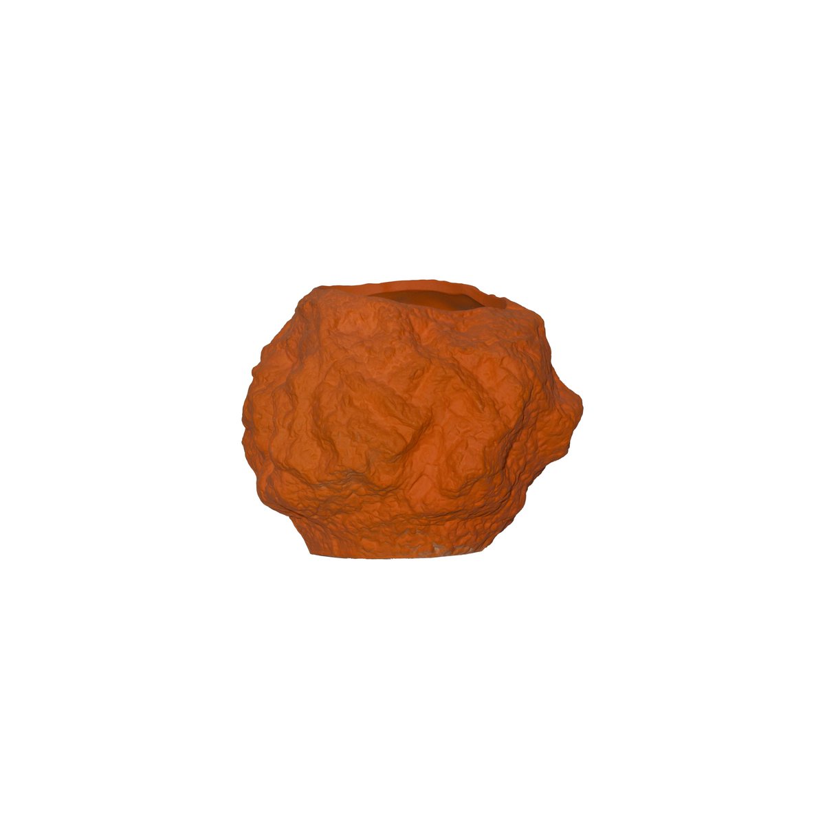 Ceramic vase with look of rock, in trendy orange CHU20OR