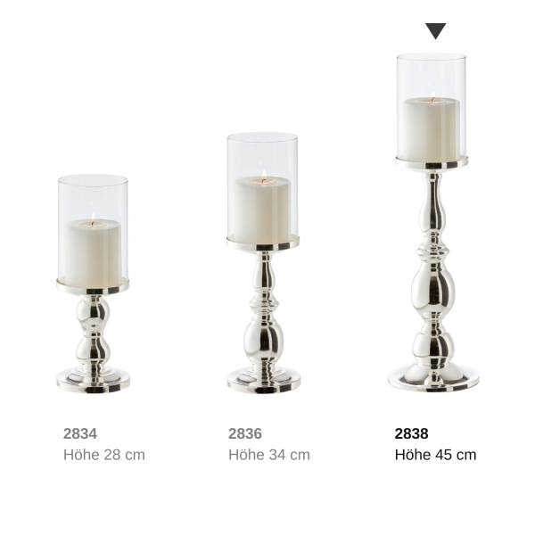 EDZARD lantern Mascha, noble silver-plated, tarnish-proof, height 45 cm, for candles up to diameter 10 cm