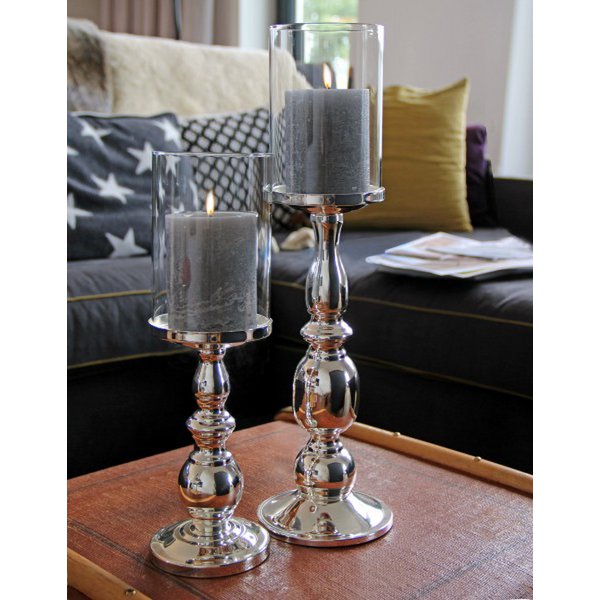 EDZARD lantern Mascha, noble silver-plated, tarnish-proof, height 45 cm, for candles up to diameter 10 cm