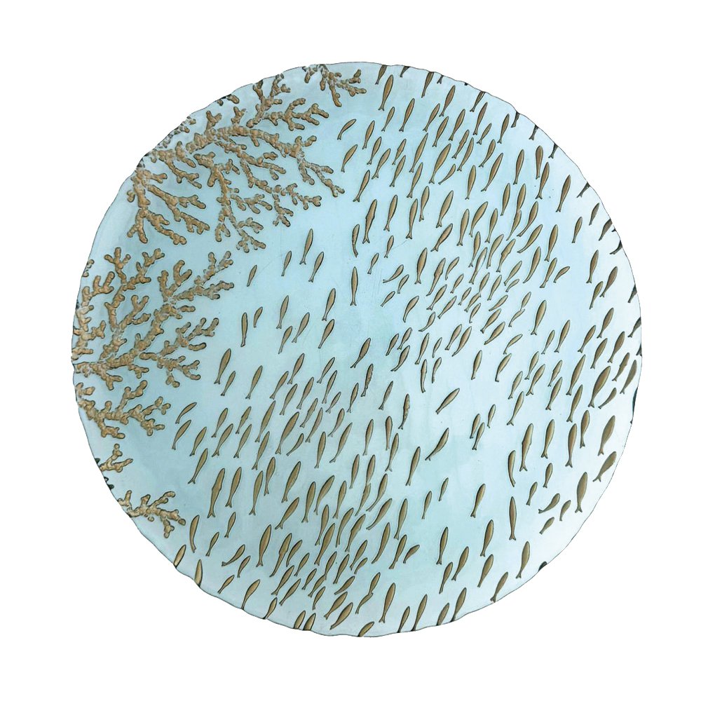 Wed blue presentation plate 33x33x3cm