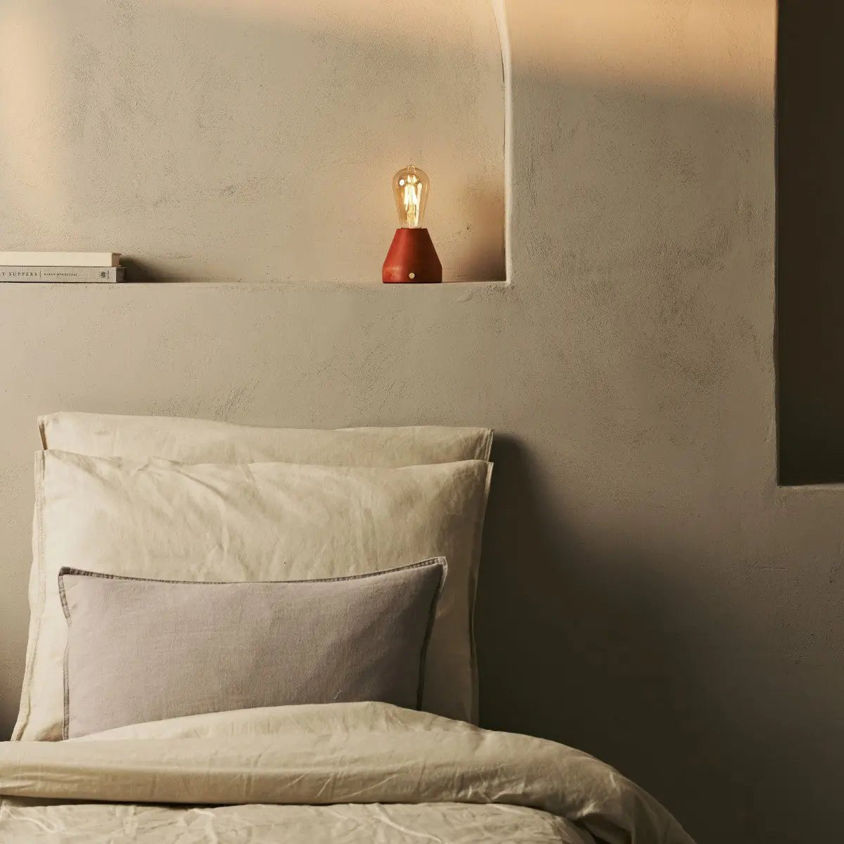 Zavi Chestnut Brown Rechargeable Table Lamp