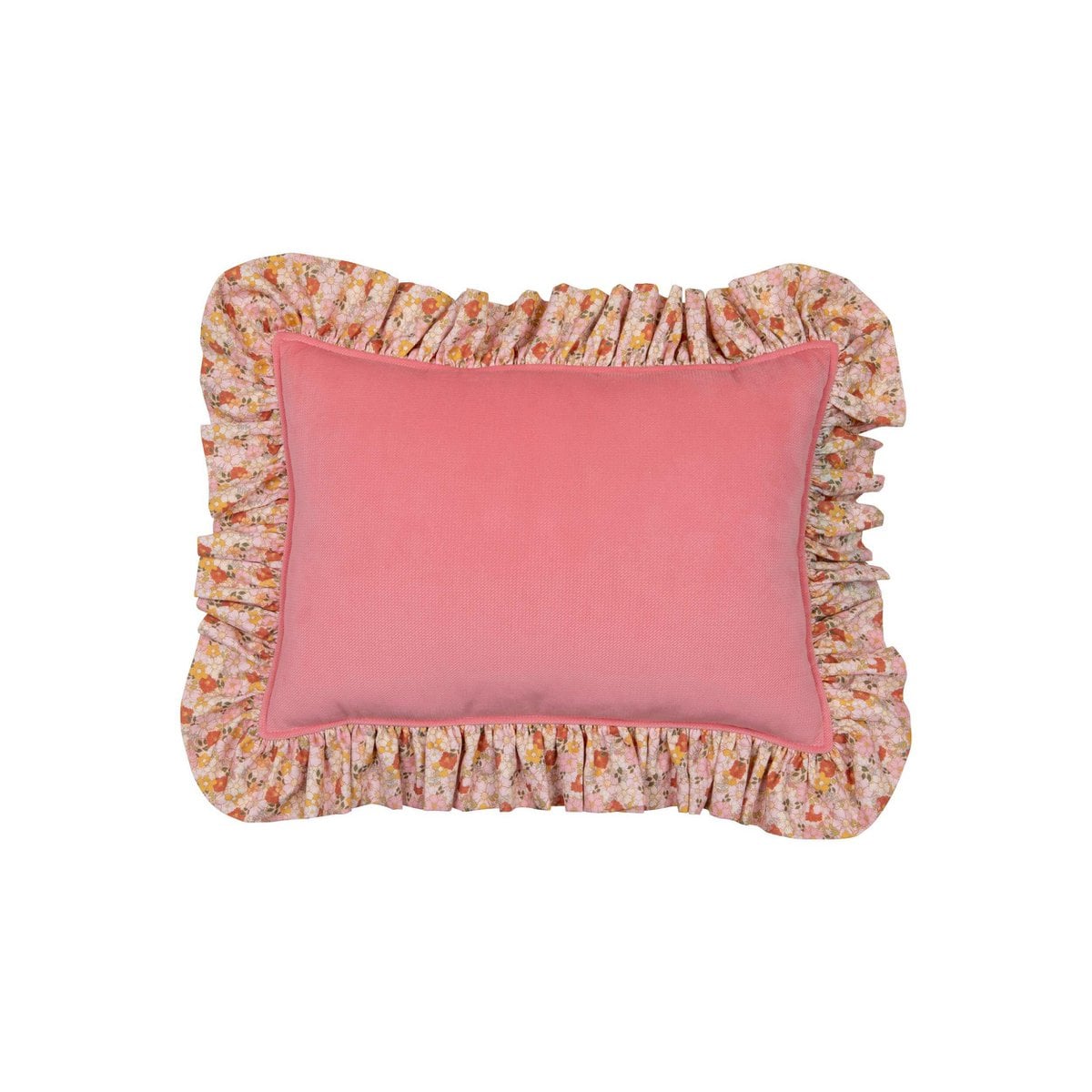 Decorative pillow with frill "spring garden"