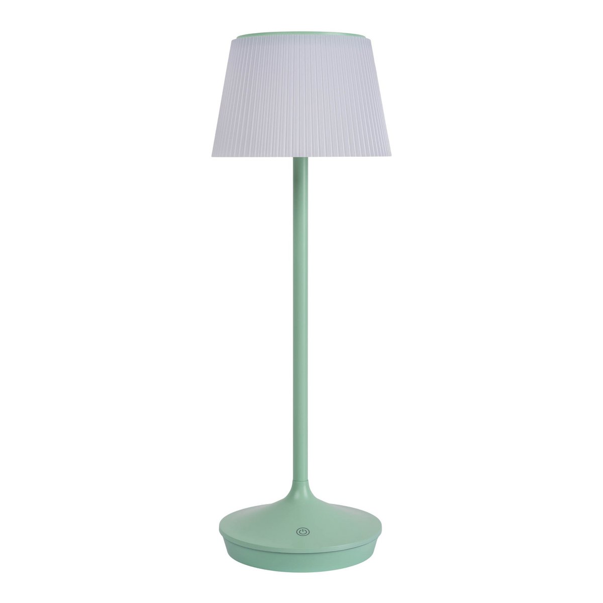 Solar battery lamp "Emmi" 38 cm high, umbrella Ø 13 cm, metal in MINT and white plastic, for the outdoor area, dimmable CCT.