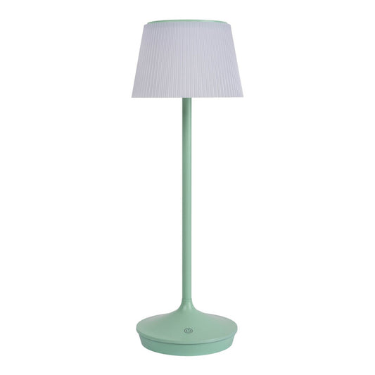 Solcellslampa "Emmi" 38 cm hög, paraply Ø 13 cm, metall i MINT och vit plast, för utomhusbruk, dimbar CCT.