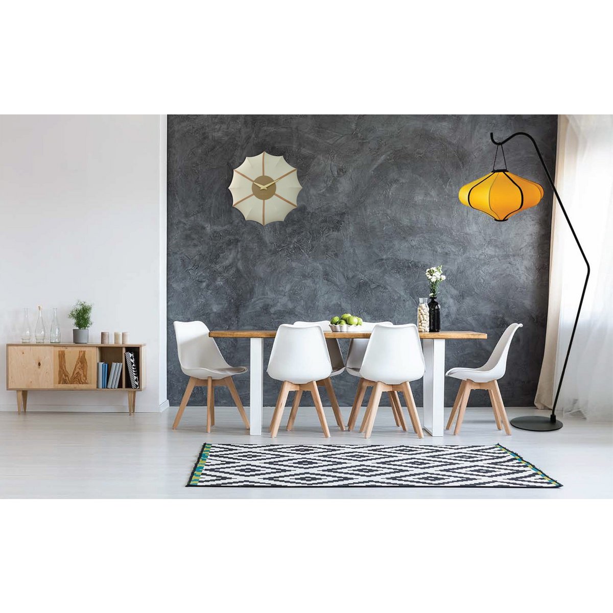 Wall clock 50cm-Silent-Fabric/Metal-NeXtime 'Ultimo'