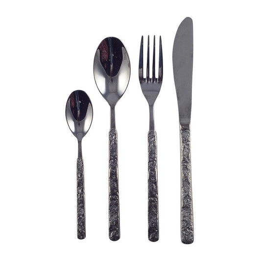 24 -room brilliant black household with hammered finish