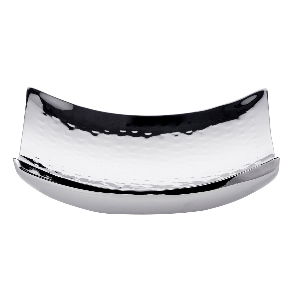 EDZARD bowl decorative bowl Dallas, stainless steel hammered high gloss polished, 19 x 19 cm