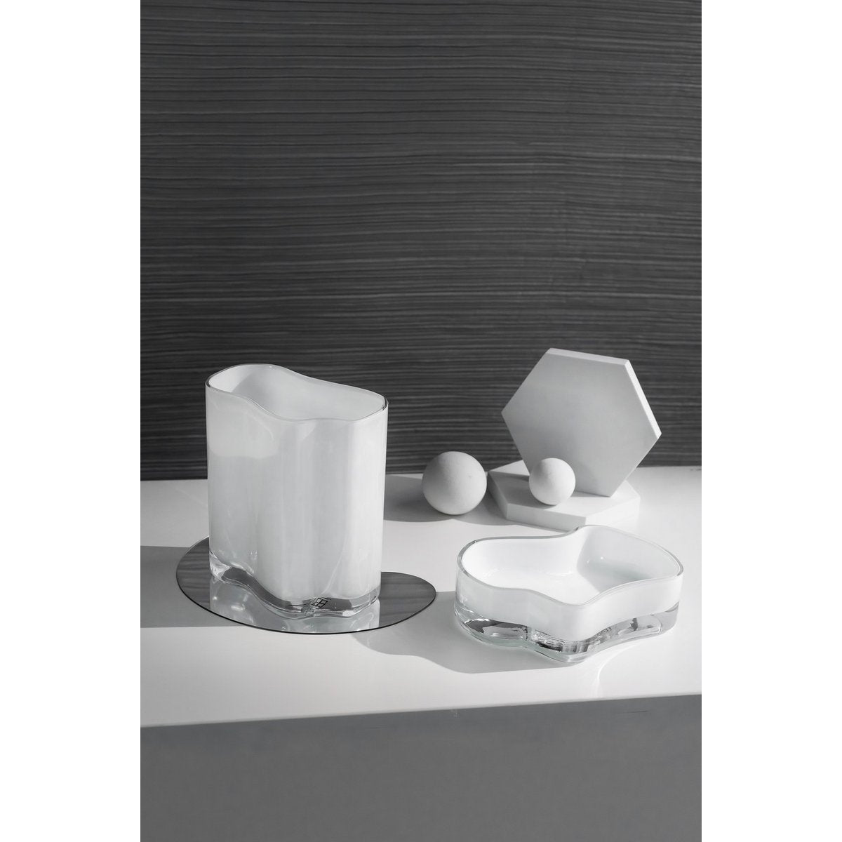 New modern design large bowl or plate, inspired by CORAL and Aalto, COR08WH