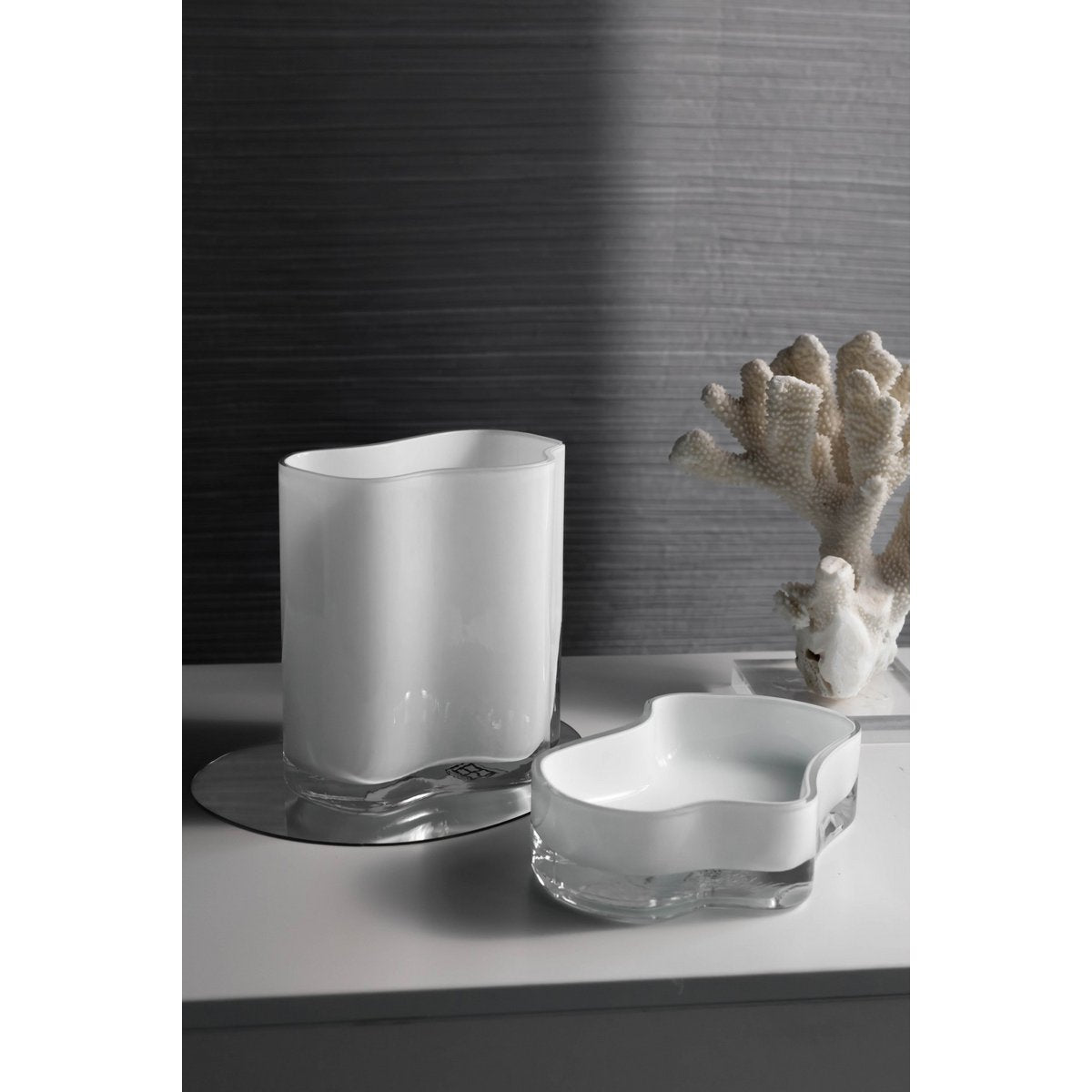 New modern design large bowl or plate, inspired by CORAL and Aalto, COR08WH