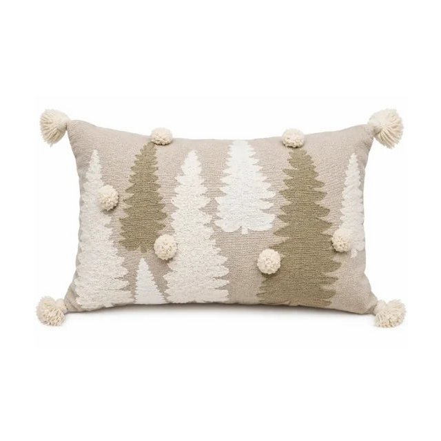 Beige & Crème Christmas Tree – Cushion Cover / Kussenhoes – Christmas 30×50 with Tassels – Urbane Hide