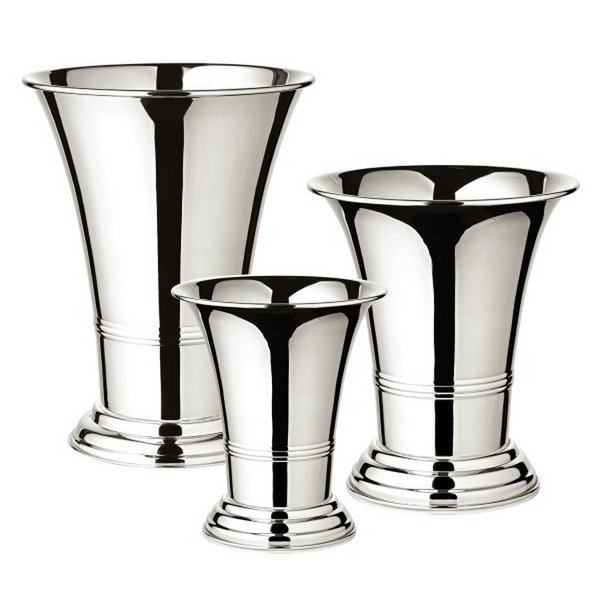 EDZARD flower pot flower pot vase Tromba heavy silver plated, height 20 cm, diameter 17 cm