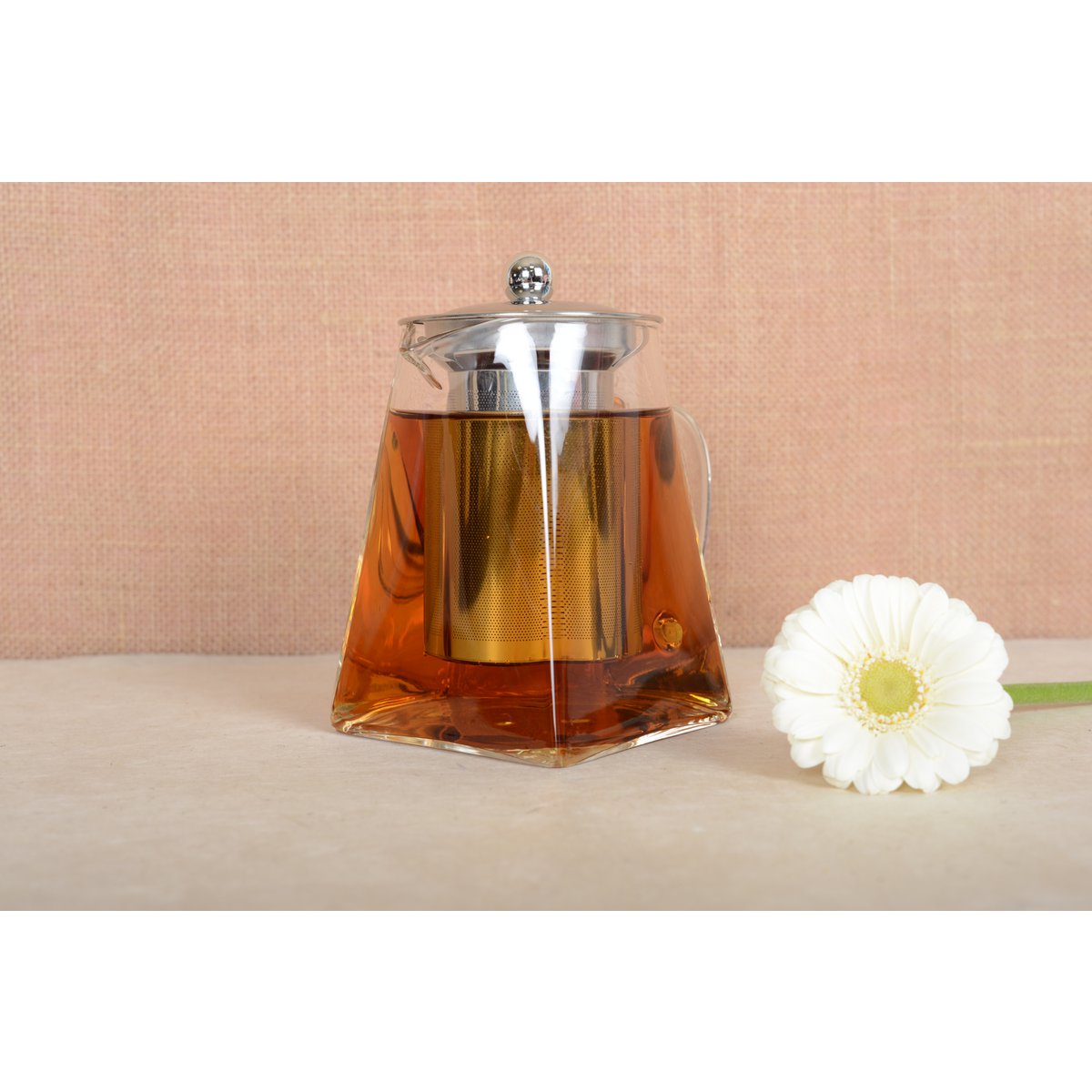 Square teapot with 650ml stainless steel filter