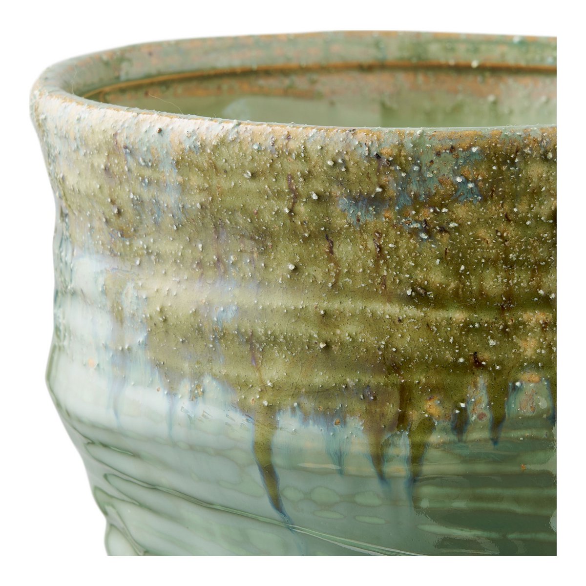 Vase, ceramic, green, ø22x34,5 cm