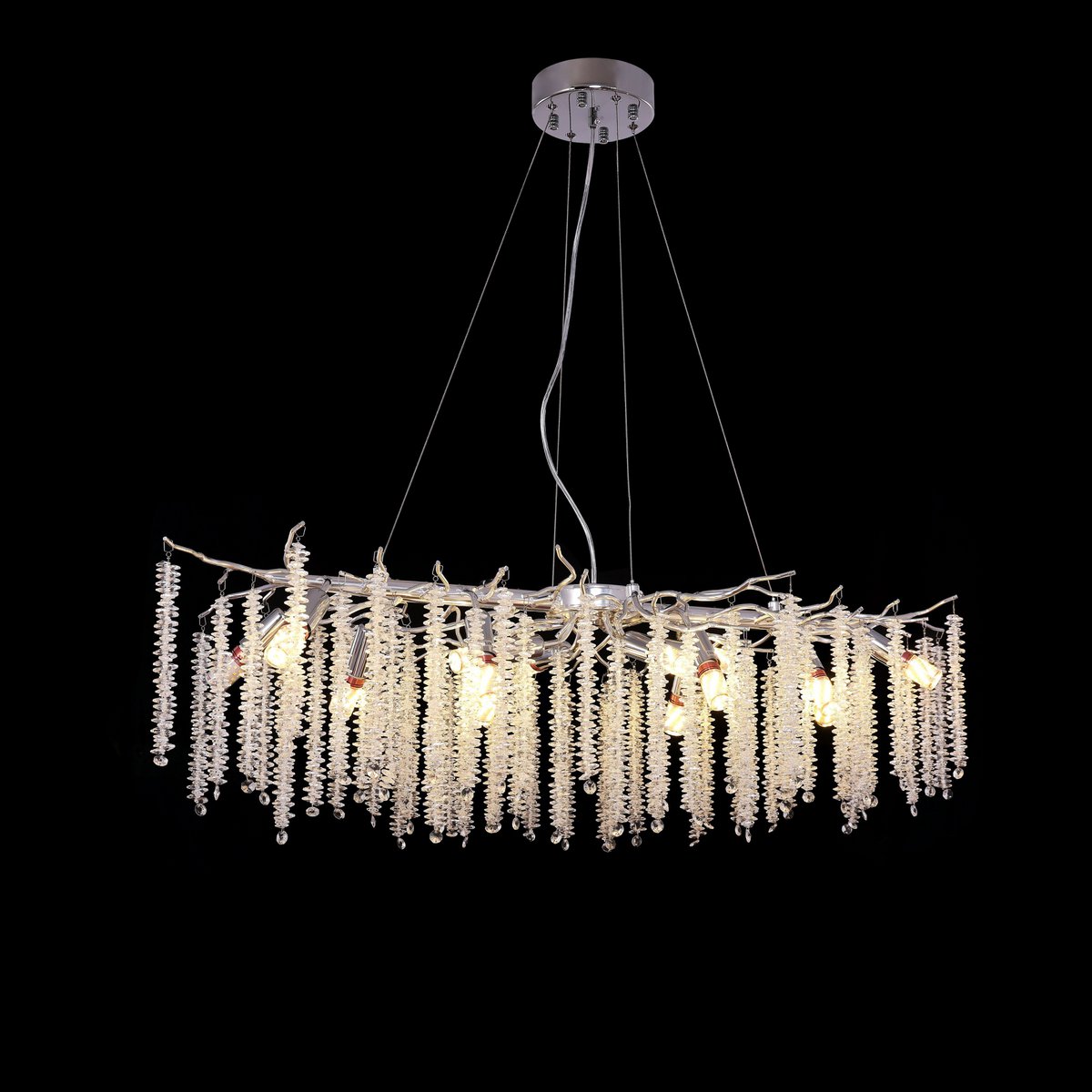 Hanging lamp frost silver 100x40cm