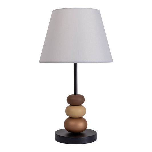 Bordslampa "Elina", ca 50 cm hög, tillverkad av metall i svart/brun, textilskärm i vit, E27