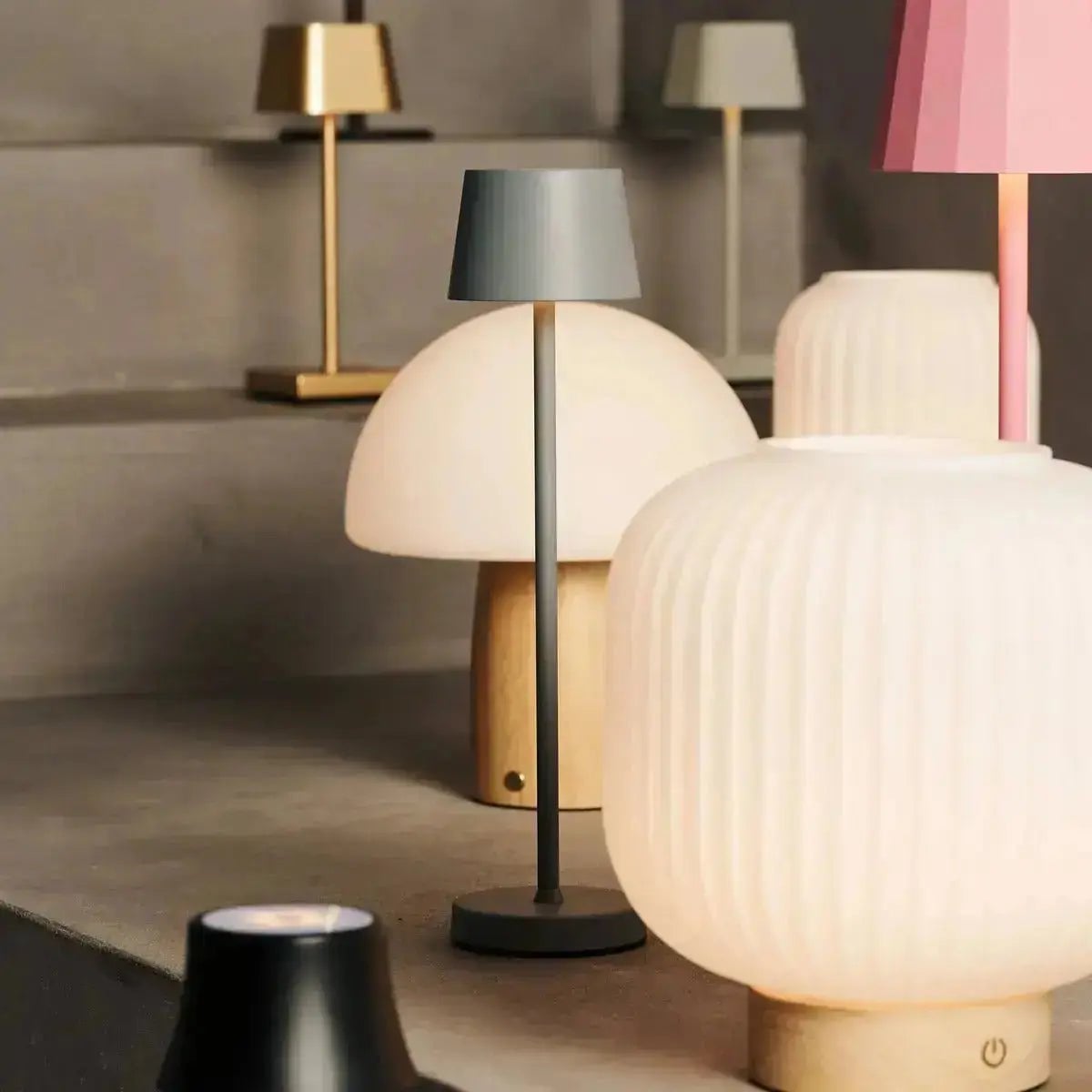 Lyla Light Brown Unique Rechargeable Lamp