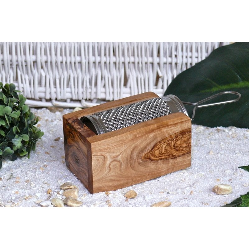 Small parmesan / cheese grater made of olive wood