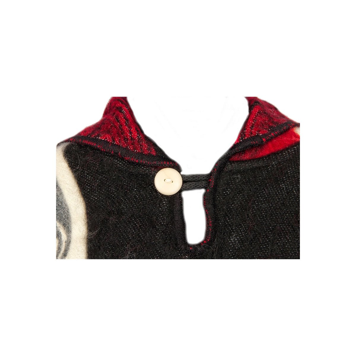 Alpaca Poncho Native Pattern | Maya Black and Red