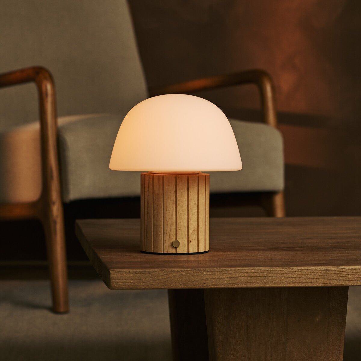 Etienne Light Brown Rechargeable Table Lamp