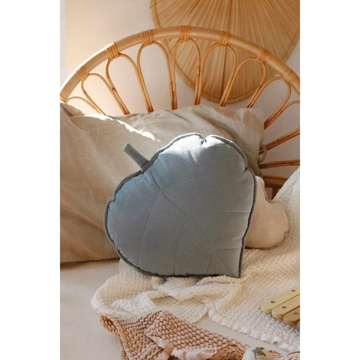 “Grey Mint” Velvet Leaf Pillow