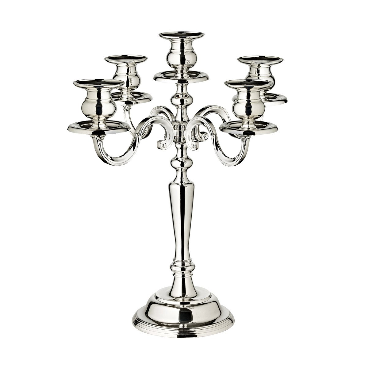 EDZARD candle holder Regina, 5-flame, height 37 cm, noble silver-plated, tarnish-resistant