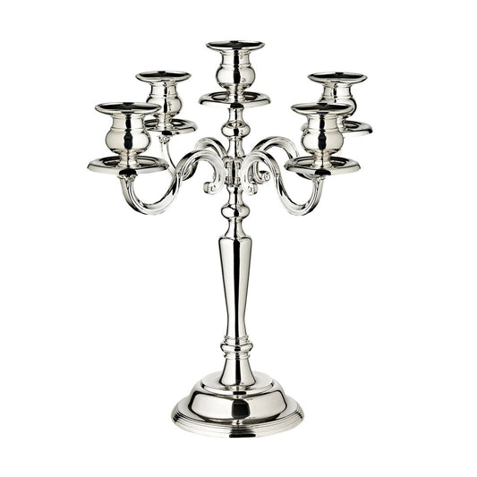 EDZARD candle holder Regina, 5-flame, height 37 cm, noble silver-plated, tarnish-resistant