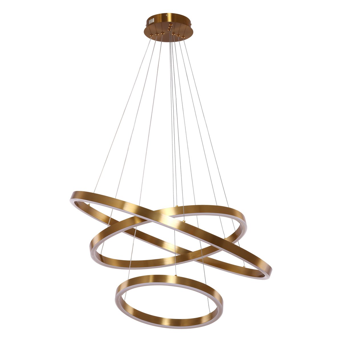 Hanging lamp Neo Copper Gold | 3-ring 40+60+80 cm