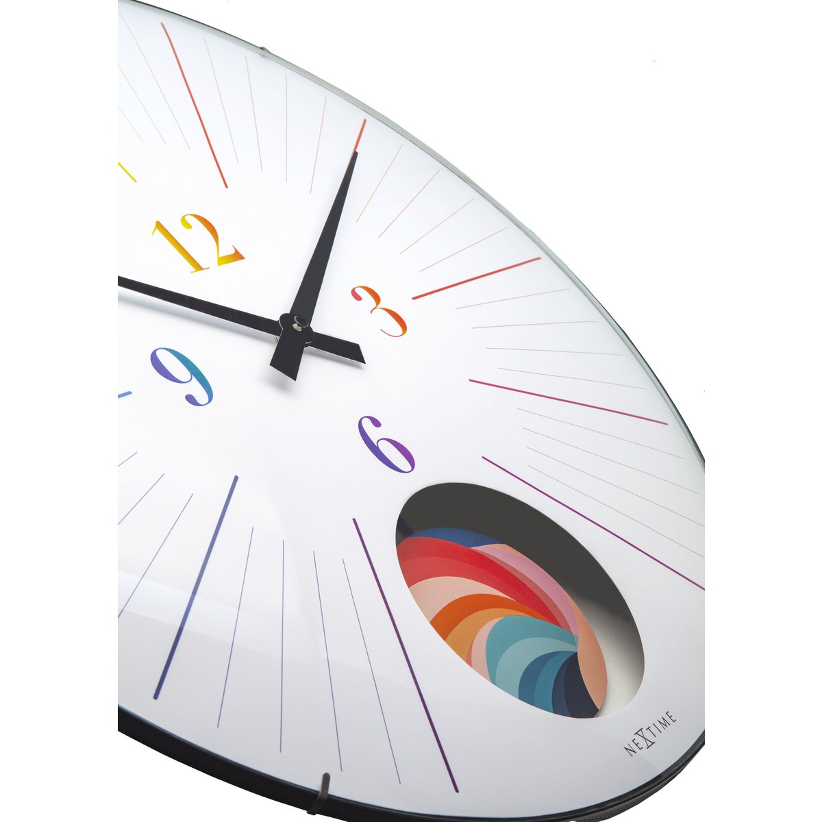 Large Wall Clock 50cm Domed Glass Lens-Silent-Pendulum-NeXtime 'Duomo 50 Pendulum'
