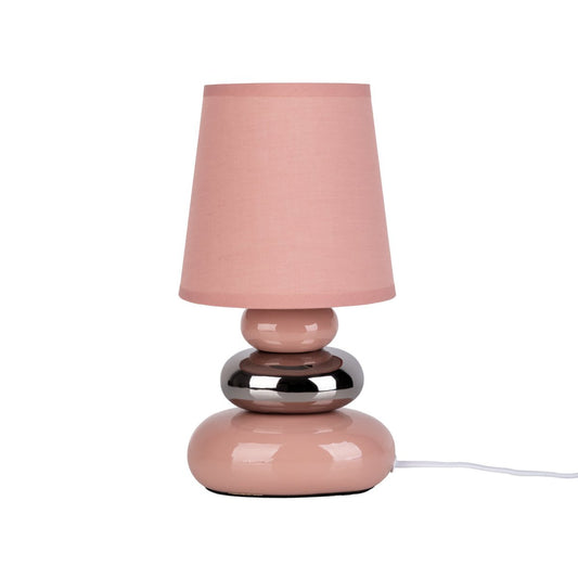 Keramik bordslampa "STONEY" rosa - Klassisk - Bordslampa - - rosé/lax - E14 - ingen uppgift