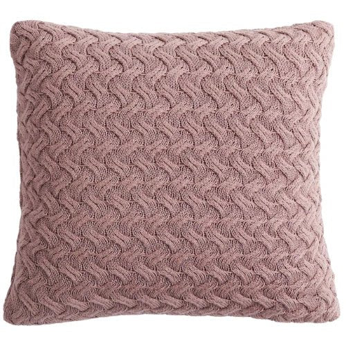 Soft Pink – Cushion Cover / Kussenhoes – Knitted Cable Pattern – 45×45 cm – Urbane Hide