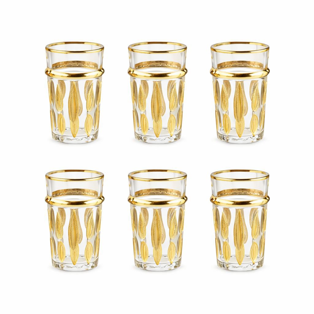 Oriental golden tea cups - Lot of 6