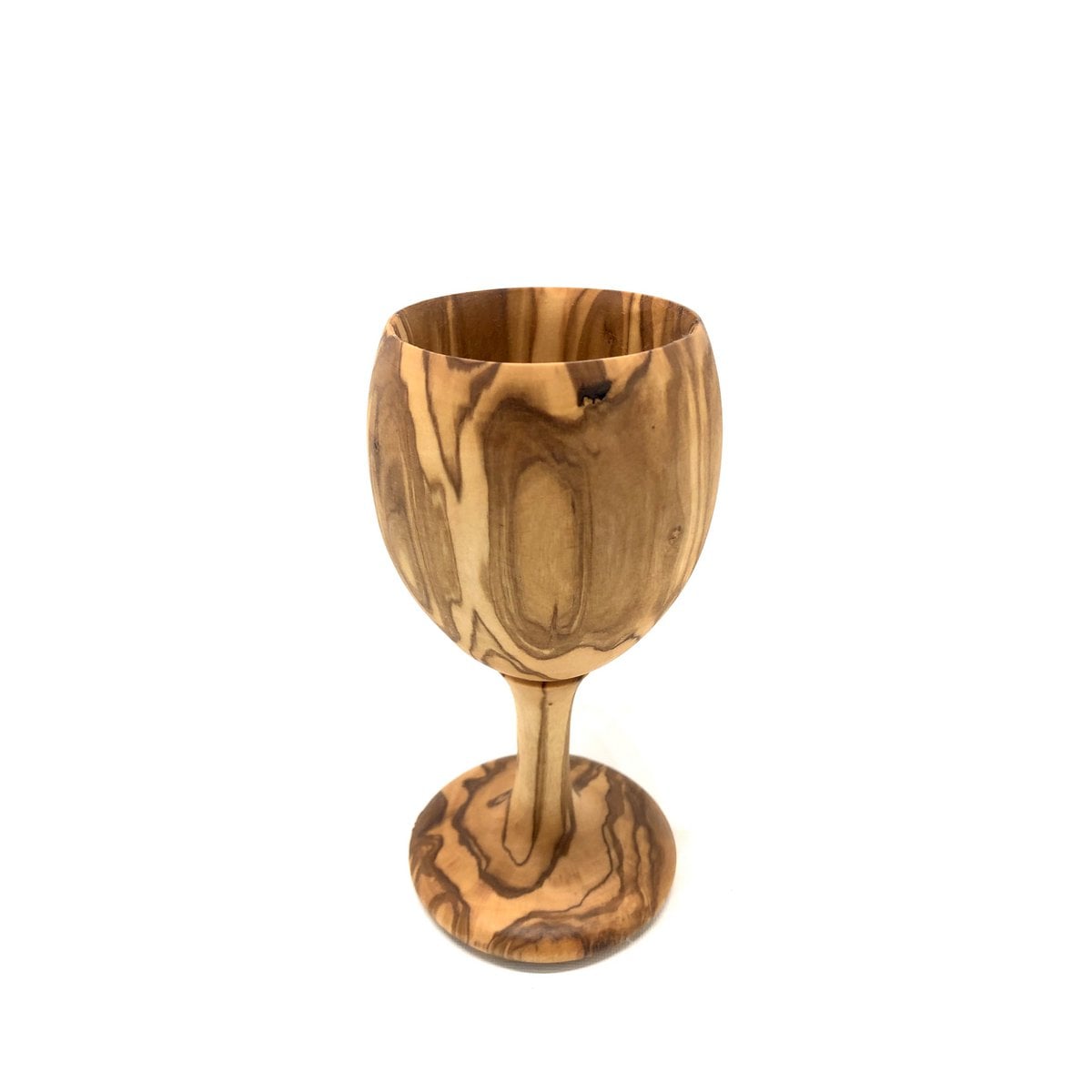 VINO wine goblet made of olive wood, stemmed glass