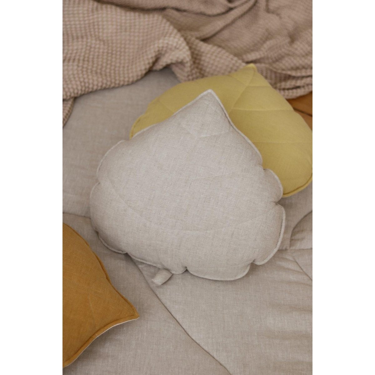 “Sand” Linen Leaf Pillow