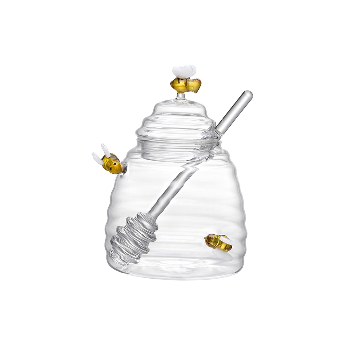 Glass bee honey pot 500ml