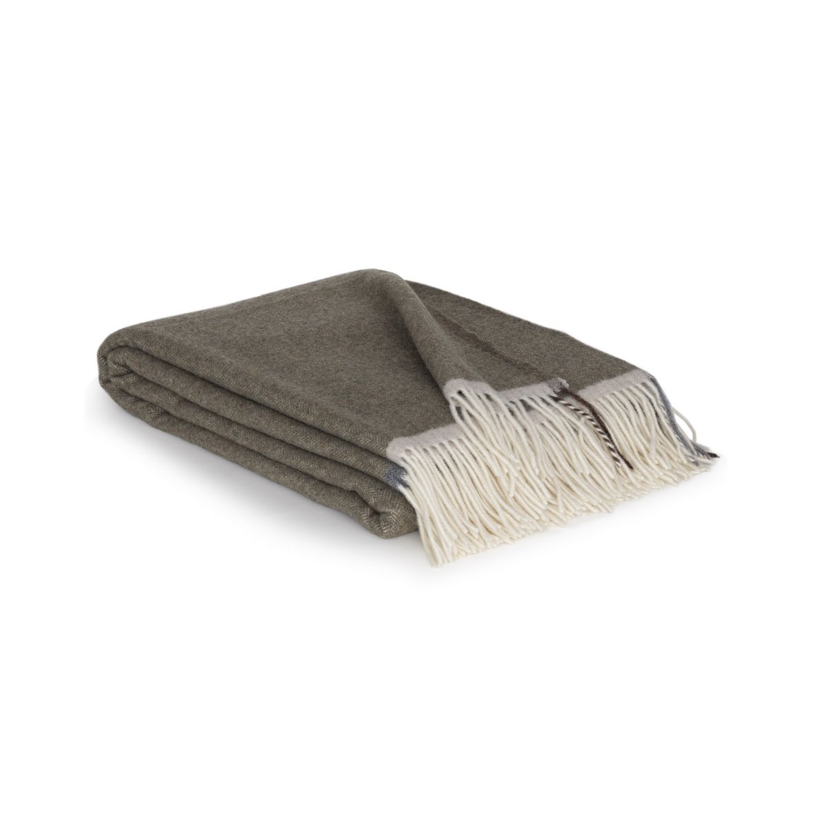 Merino/cashmere Throw Blanket MILANO Verde Orlo