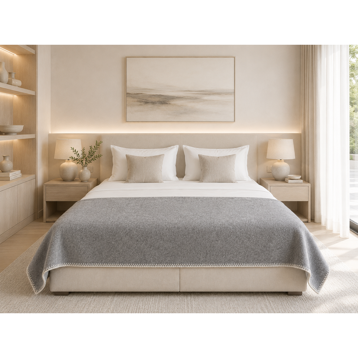 Wool bed runner WILD DOVE - 130 x 250 cm